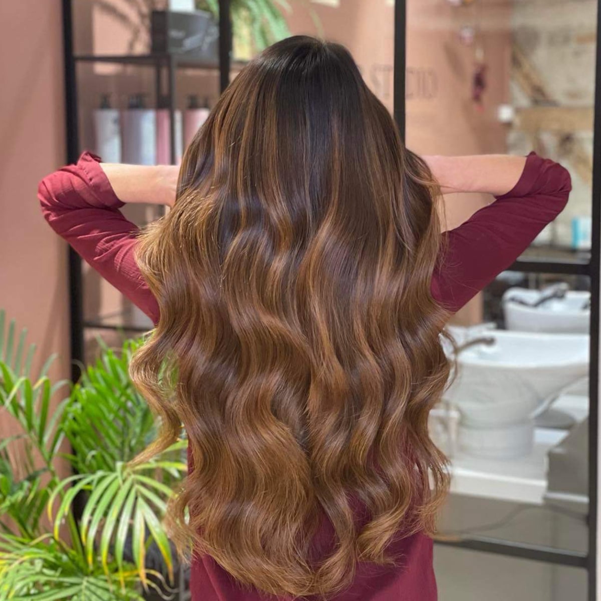 Flip in Extensions - Warm Brown Balayage 2+7